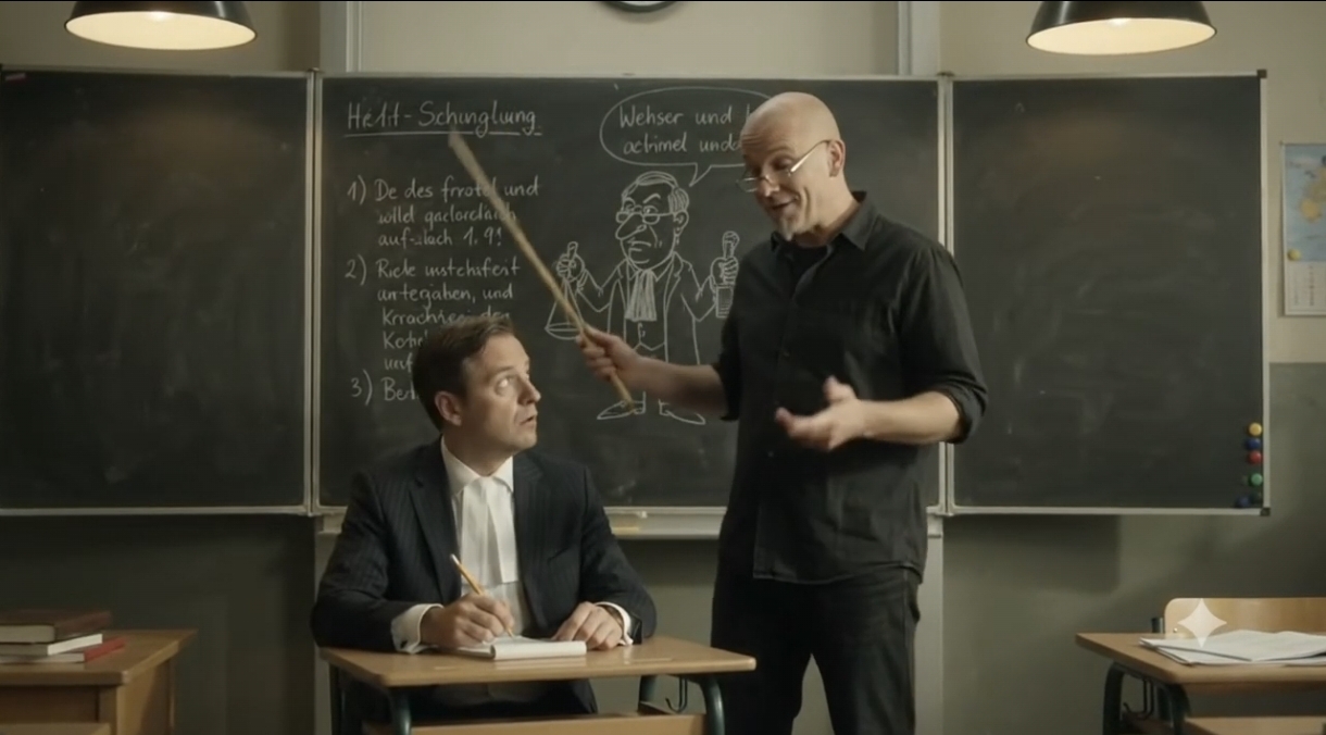 Es ist dieser Moment wo ein Anwalt sich erneut von mir zerlegt fühlt, seinen Fehler im neuen Schriftsatz anpasst, aber ich schreibe Quatsch.
